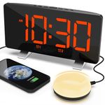 VAUNO Alarm Clock for Heavy Sleepers Adults, Vibrating Alarm Clock with Bed Shaker, Large Display, USB Charger, Wake Up Light, Digital Loud Alarm Clock for Bedroom, Teens Kids