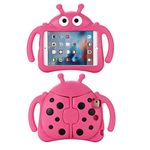 Tading Kids iPad Mini Case, Children Friendly EVA Foam Shockproof Kid Proof Handle Stand Bumper Cover for iPad Mini, Mini 2, Mini 3, Mini 4 and Mini 5 [NOT FOR iPad Mini 6 2021], Cute Ladybug - Rose