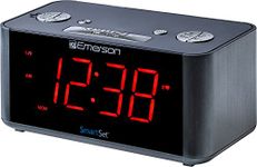 Emerson SmartSet Alarm Clock Radio with Bluetooth Speaker, Charging Station/Phone Chargers with USB Port for iPhone/iPad/iPod/Android and Tablets, ER100201