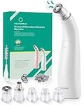 NEWDERMO 2 in 1 Microdermabrasion Machine, Blackhead Remover Vacuum - Facial Pore Cleaner Suction with 5 Replaceable Heads -Professional Mini Beauty Device for Women & Men (White)