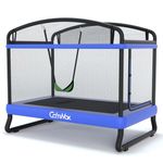CalmMax 6FT Kids Trampoline with Swing, Rectangle Toddler Trampolines with Enclosure Safety Net, ASTM Approved- Outdoor/Indoor Trampoline for Kids, Toddlers & Baby