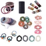 GITGRNTH 101 PCS Essential Hair Accessories for Women/Girls | Combo Pack | Thin Hair Band | Thick Hair Ties | Elastic Rubber Band | Cotton Hair Band | Silk Mulberry Scrunches (101 PCS)