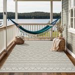 the carpet Calgary Robust Outdoor Rug, Modern Design, Weatherproof and UV Resistant, for Balcony, Patio and Conservatory, Also Suitable for Kitchen or Dining Room, Beige Diamond, 160 x 220 cm