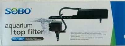 TAH - Aquarium Top Filter for Fresh and Salt Water Fish Tank - SOBO Top Filter with Sponge Media WP1880F (Power : 20W | Output : 880L/Hr | Suitable for 3-4 ft Tank)