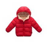 Tricycle Clothing Kids Boys & Girls Unisex Warm Full Sleeves Quilted Furr Jacket With Hood (3-4 Years, red)