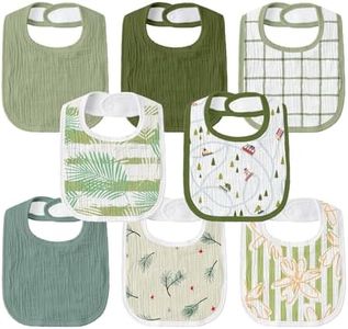 GLLQUEN BABY Muslin Drool Bibs for Boys Girls 8 Pack, Adjustable Baby Bibs for Drooling and Teething, Soft Cotton Baby Bandana Bib for Newborn Feeding Essentials (Cars)