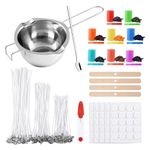 ALLAVA Candle Making Kit, Candle Making Kits for Adults, Make Your Own Candle, 100 Candle Wicks, 8 Candle Colour, 100 Candle Stickers, 4 Wick Holders, Candle Kit for Adults Beginners Wax Melt Kit