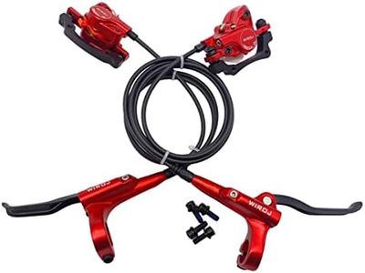 WIROJ Mountain Bike Hydraulic Disc Brake Set, Front & Rear Disc Brake Kit Fit Bicycle MTB XC Trail, e-Bike, Fat Bike, Upgrade kit for Mechanical Disc Brake (Red - Left Front & Right Back)