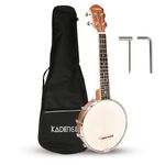 Kadence BANUK24 24" Concert-size Banjolele | 4 String with Bowl-Back | Mahogany Body with Closed Back and Matte Finish | Includes Banjo Kit and Bag | Natural