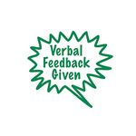 SuperStickers Stamper Solutions Verbal Feedback Given Pre-Inked Stamper, Green, 25mm