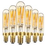 TORCHSTAR T6 LED Bulb, Dimmable Tubular Light Bulb 25 Watt, E12 Candelabra Bulb, 360lm, UL Listed, Edison Filament Light Bulbs for Chandelier, Ceiling Fan, Amber Glass, 2200K Amber Warm, Pack of 6