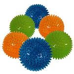 6-Pack9cm Squeaky Dog Toys Spikey Dog Balls Cleans Teeth for Healthier Gums Fetch Balls for Dogs Rubber Non-Toxic BPA-Free TPR Puppy Toys for Aggressive Chewers Chew Toys for Large CA