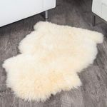 ARTISTIC DECOR Genuine Sheepskin Single Rug - 2x3 Sheep Skins Champagne Soft Wool Sheepskin Throw