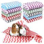 Upgraded 10 Pcs Guinea Pig Fleece Blanket,Rabbits Hamster Cage Liners, Washable Small Animal Pet Blanket Sleep Bedding Mats Bed Pad Cover Throw Bath Towels for Guinea Pig Hamster Ferrets 5 Color