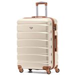 Flight Knight Lightweight 4 Wheel ABS Hard Case Medium Suitcase Approved for Over 100 Airlines Including easyJet, British Airways, Ryanair, Jet2, Emirates & Many More - Check-in Medium Size 25"