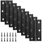 Yeepeo 8 Pcs Door Hinges 68mm × 38mm, Black Stainless Steel Hinges for Wood, Butt Hinges for Internal External Doors with 48 Pcs Screws for Gate, Windows, Closet, Drawer, Boxes