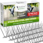BIRD SPIKES - PIGEON SPIKES - Bird Deterrent Stainless Steel - Durable Pigeon & Seagull Repellent - Easy Setup And Removal - Keeps Birds Under Control - Covers 3M Made In Europe