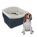 PetSafe Happy Ride Dog Safety Seat - Pet Booster Seat for Cars, Trucks and SUVs - Included Seat Belt Tether - Durable Liner is Machine Washable and Easy to Clean - Navy