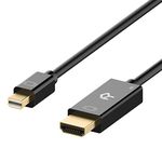 Rankie Mini DisplayPort (Mini DP) Male to HDMI Male Cable, Compatible with Thunderbolt, 4K Ready, 6 Feet (Black)