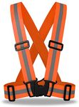 JERN® Reflective Vest, Lightweight Safety Vest for Women, Men and Kids, Adjustable Reflective Running Vest with 360° high Visibility for Running, Cycling, Motorcycle (Orange)