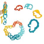 UTOPLIKEY Baby Toys Links Rings for Stroller and Car Seat, 24 PCS Animal Connecting Rings Linkable Set for Early Learning Toys Infants Boys and Girls