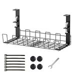 No Drill Under Desk Cable Management Tray,Desk Wire Management Organizer for Wire Management Tray, Cord Management Rack, Channel Raceway for Office, Home