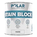 Polar Stain Blocker Paint - Satin White - 500 ml | Ideal for Concrete, Cement, Wood, Brick & Painted Surfaces | Prevents & Removes Stains, Grease, Water Marks & Rust on Internal Walls & Ceilings