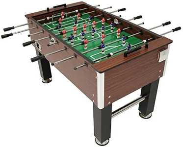 Sunnydaze 55-Inch Foosball Table Adult Size - Soccer Arcade Game Table - 2 Drink Holders - 2 Balls - 4 Leg Levelers - Faux Wood