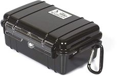 PELI 1050 Micro Case, Protective Box for Small Belongings, IP67 Watertight, 3L Capacity, Made in US, Black/Black Liner