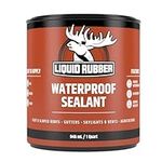 Liquid Rubber Waterproof Sealant - Multi-Surface Leak Repair Indoor and Outdoor Coating, Water-Based, Easy to Apply, Original Black, 1 Quart