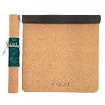 Myga Cork Yoga Mat - Natural Cork & Rubber Non-Slip Exercise Mat for Yoga, Pilates & Fitness - Lightweight Mat for Men and Women at Home Gym & Travel