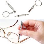 Multifunction Eyeglass Screwdriver 2 PCS Glasses Screwdriver Mini Hand Tool 3-in-1 Eyeglass Screwdriver Sunglass Watch Repair Kit with Keychain