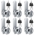 6 Pcs Cabinet Locks, 16 mm Letterbox Locks, Cupboard Locks with Key, Mailbox Locks, Security Drawer Locks for Mailbox Drawer Cupboard Cabinet Furniture Door Post Box Locks (6)