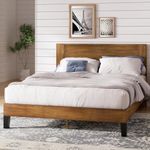 Zinus Tonja Super King Bed frame - Bed 180x200 cm - 30 cm Height - Wood bed frame with Headboard - Brown