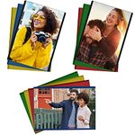 BELLE VOUS 10 Pack Magnetic Refrigerator Photo Frames - 5x7 inch Mixed Colours Magnetic Picture Frame - 12 x 17cm Photo Sleeves Picture Frames for Fridge & Metal Surfaces