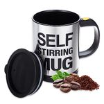 AEX Self-Stirring Mug 450ml - Electric Stainless Steel Coffee Travel Cup - Black