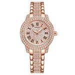 NIBOSI Women Wrist Watches Analog Stainless Steel Rose Gold Band and Dial Women's Watch for Girls&Miss&Ladies Diamond Studded with Stylish Girlfriend Watches