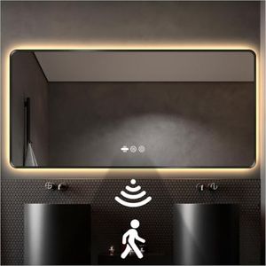 nolsia Black LED Mirror for Bathroom, 36"x72" Smart Bathroom Mirror with Lights, Motion Sensor, Anti-Fog, Stepless Dimmable & 3-Color, Backlit Wall Mirror, Rounded Corner, CRI≥93, UL-Listed