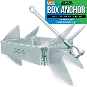 Boat Box Anchor for Boats Small and Large Folding Anchor Prevents Anchor Slide 19lb and 26lb up to 22, 23 Foot or 25' Boats Pontoon, Fishing or Cabin Cruisers Hot Dipped Galvanized Boat Anchors 26lb