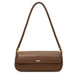 SIBY Women's PU Leather Flap Shoulder Bag - Retro Underarm Hobo Purse with Wide Strap | Clutch Handbag for Women - Brown