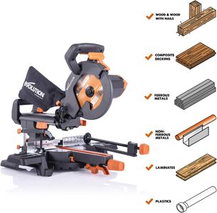 Evolution Sliding Mitre Saw – R210SMS+ Compact, Multi-Material Cutting
