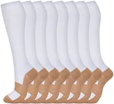 fenglaoda 8 Pairs Compression Socks for Men & Women 20-30 mmHg Knee High Nurse Pregnant Running Medical and Travel Athletic