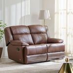 Home Centre 2 Seater Torino Half Leather Recliner| Half Leather Recliner| (Brown) |2 Year Warranty