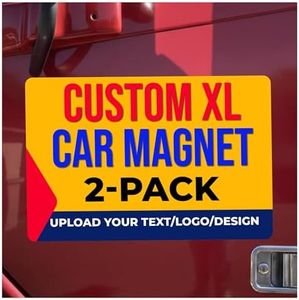Magnet Me Up Custom 24x36 Inch Car Magnets and Decals, 2 PK, Custom Car Magnets for Businesses, Advertising, Personal Use, Gift, Choose Your Text, Upload Image, Any Magnetic Surface, Crafted in USA