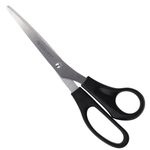 Westcott Scissors 8’ (20.3 cm) Black, Office scissors with black plastic handles, Extra-sharp blade, stainless steel, Paper scissors, household scissors, craft scissors, E-31181 00