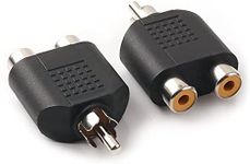 SR VISION RCA Y Splitters Adapter 1 Male to 2 Female Plug Av Audio Video Cable Converter (PACK OF 2)