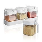 Clear Glass Condiment Canisters Pot