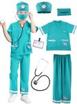 6 Pcs Kids Animal Doctor Costume Set Veterinary Dress Up Clothing for Kids Career Day Halloween Birthday Cosplay