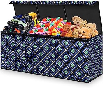 HOMEMARVEL Large Toy Chest, Big Toy Box, Extra Large Toy Box for Boys & Girls, Collapsible Sturdy Chest Storage Organizer with Removable Lids for Playroom, Bedroom, Nursery, Closet