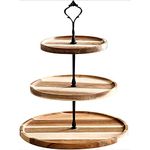 SAHENITEANA 3 Tier Cupcake Stand, Black Crown, Wooden Tiered Tray Stand for Dessert Cupcake Holder Table, Cupcake Holder for Baby Shower Decorations, Party Décor, Wedding, Tea Party, etc.